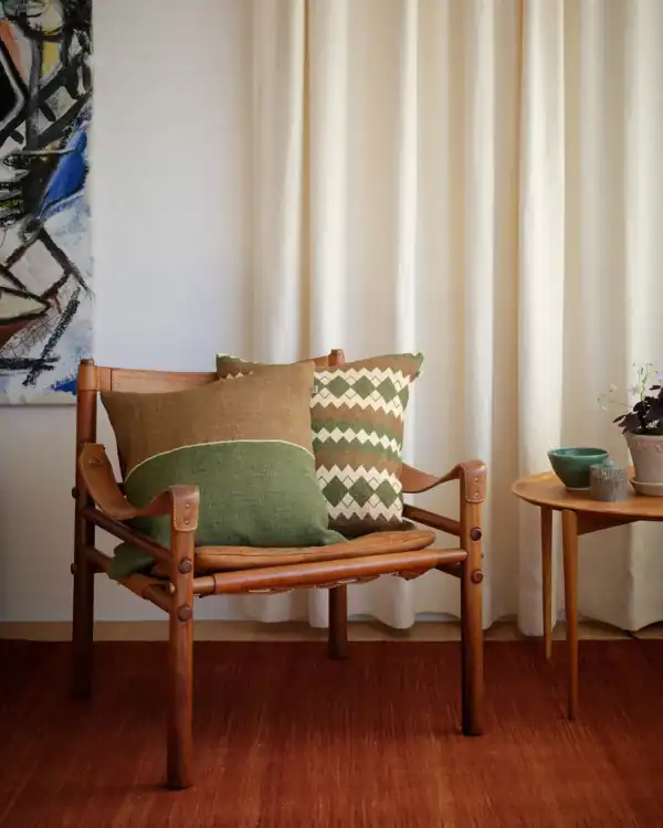 C&J Amol Linen Taupe/Cacust Green 50*50