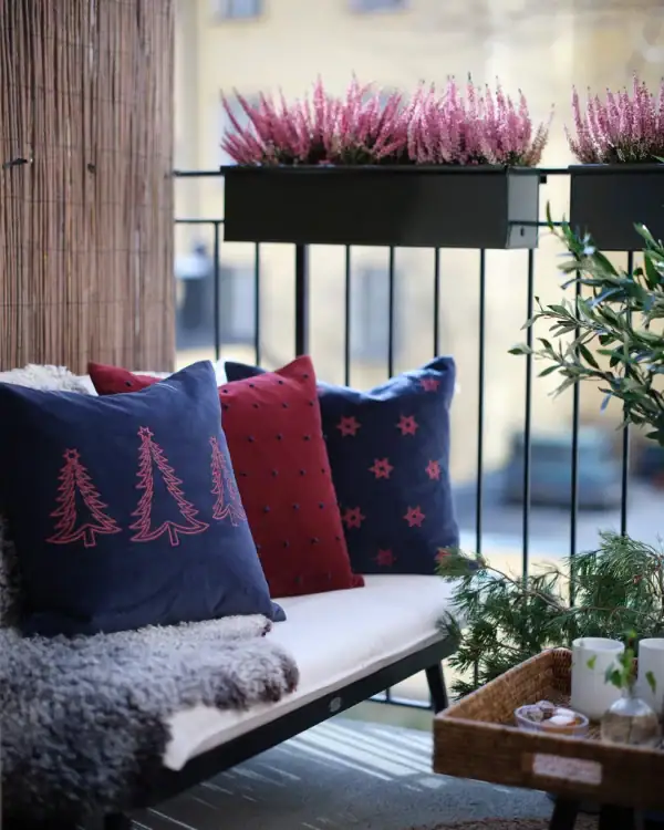 C&J Velvet Pine Tree Sea Blue 50*50